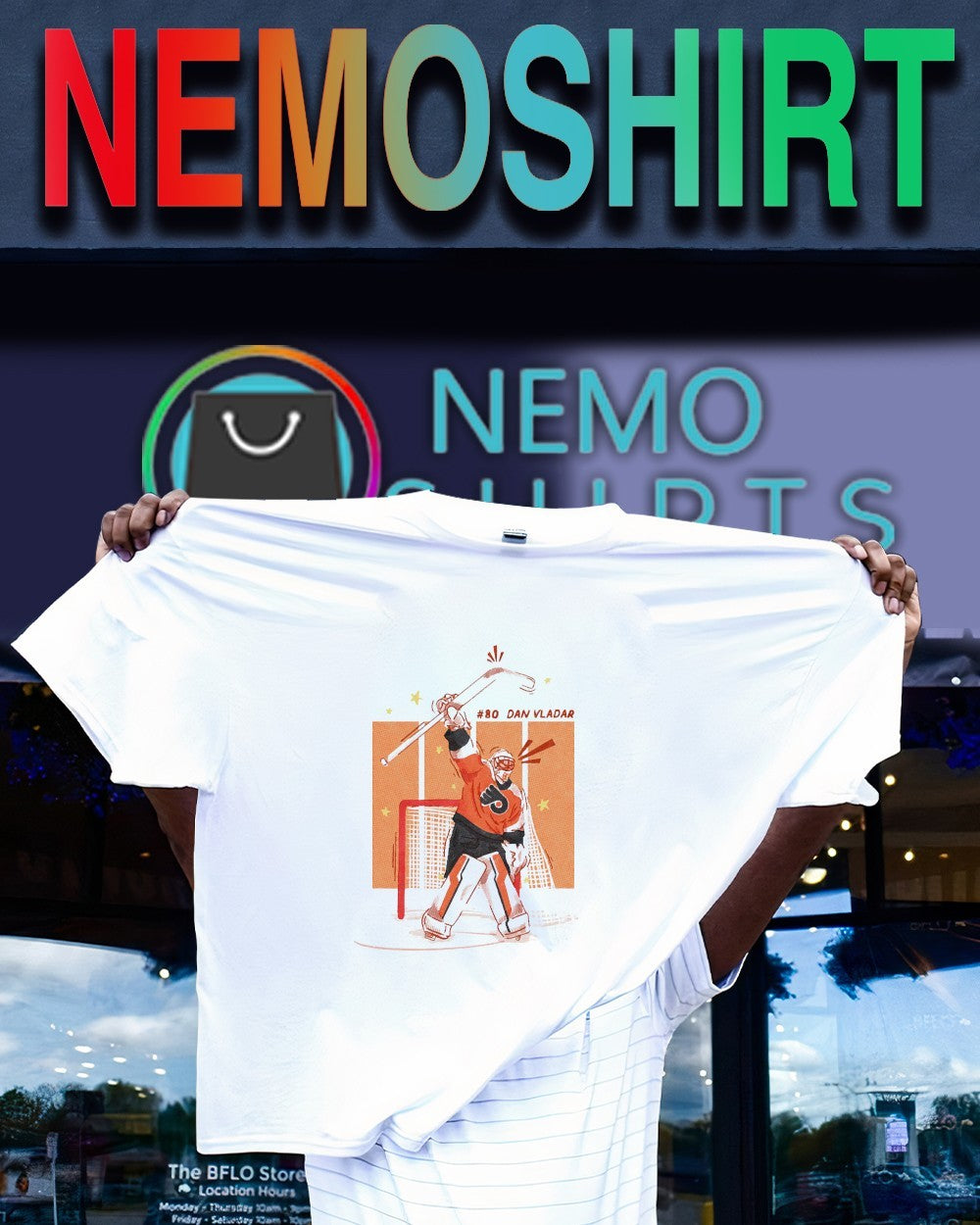 Dan Vladar Philadelphia Flyers hockey goal shirt