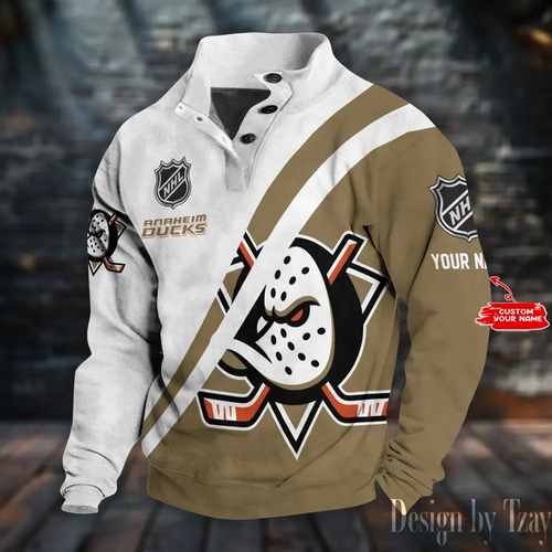 Anaheim Ducks NHL Double Breasted Stand Collar Hoodies
