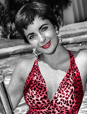 Out Of The Pool Elizabeth Taylor 746 Print