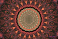 Peach Pink Flowery Kaleidoscope Print