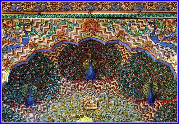 Peacock Doorway At City Palace Jaipur Print