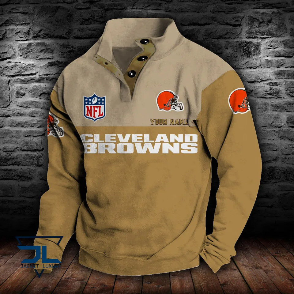 Cleveland Browns Custom Stand Collar Sweatshirt