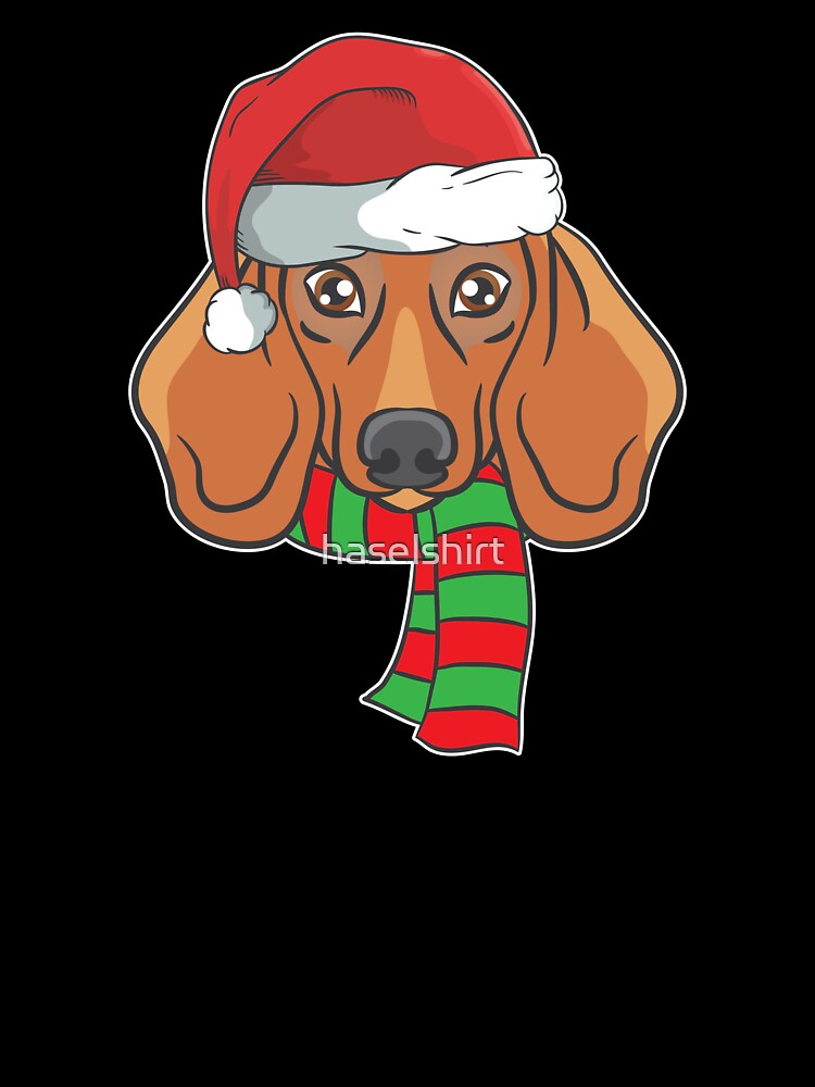 Funny Christmas Dog Xmas Santa Dachshund Holiday Gift by haselshirt