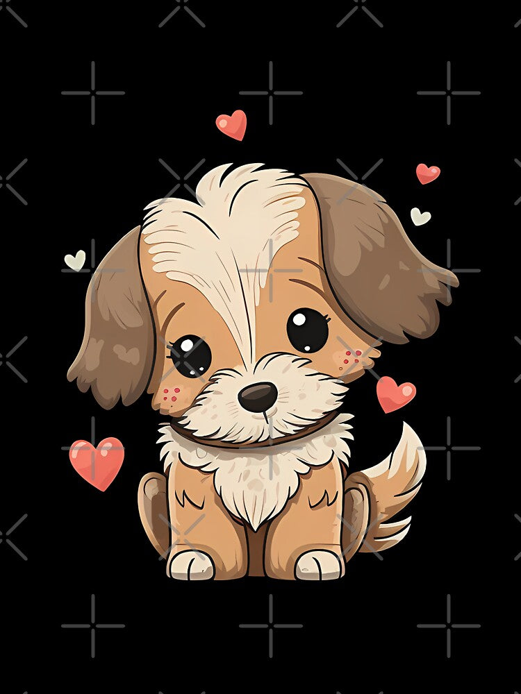 Cute Dog With Hearts for Dog Lovers by Vexel Studio