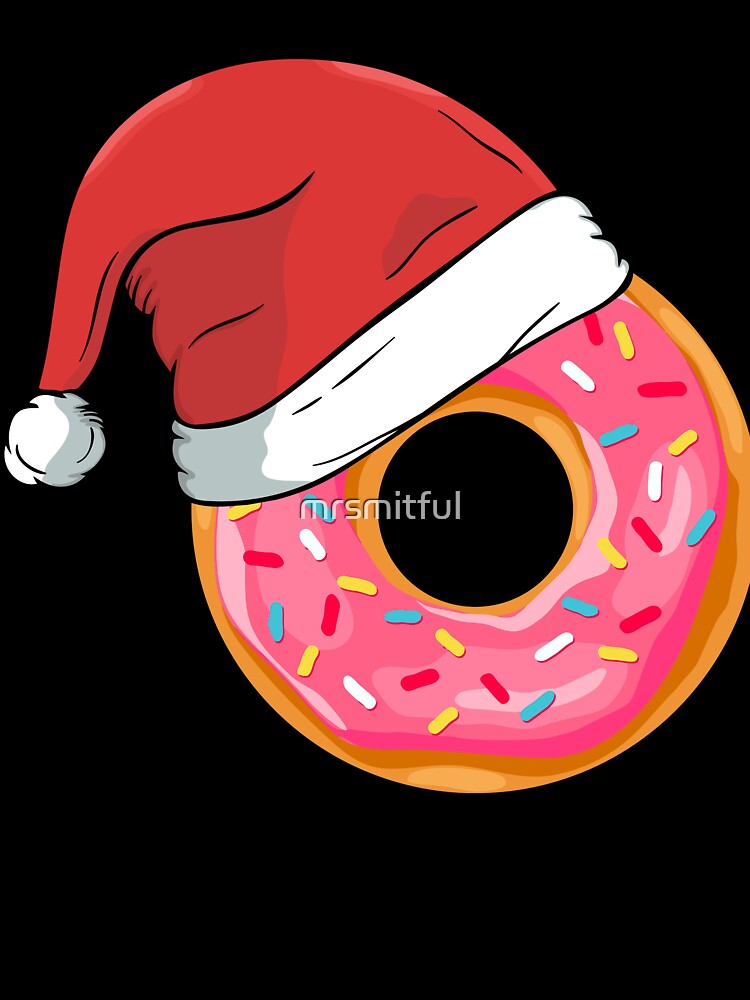 Funny Donuts Santa Claus Christmas Xmas Holiday T-shirts Tee Gift by mrsmitful