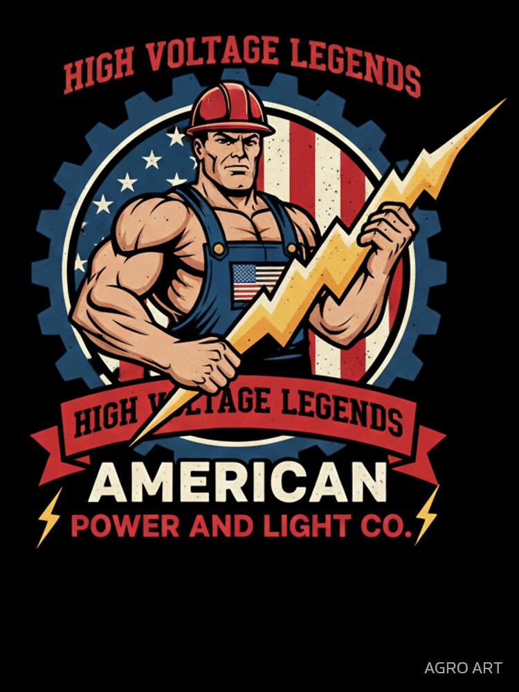 Electrician T-Shirt |  American Power Electrician Illustration by AGRO ART