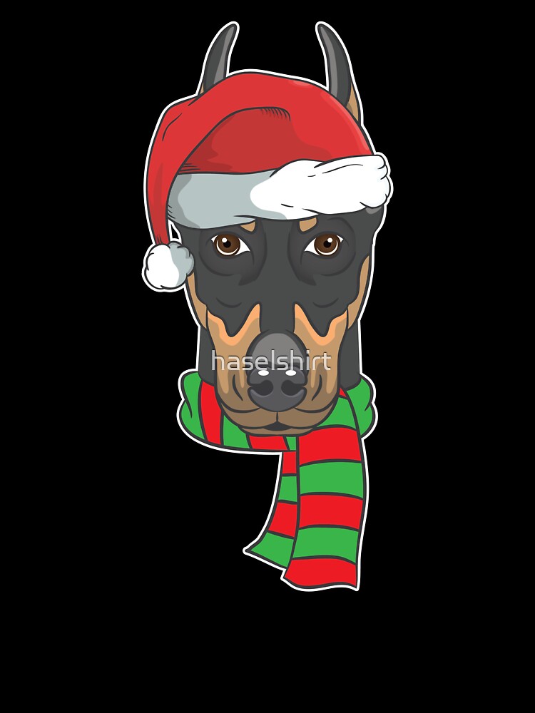 Funny Christmas Dog Xmas Santa Doberman Holiday Gift by haselshirt
