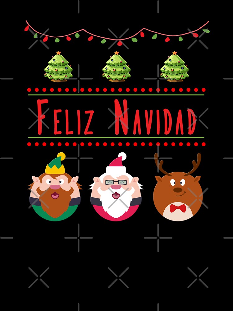 FELIZ NAVIDAD Ugly Sweater Christmas Elf Santa Reindeer Design by SpiritWestDesig
