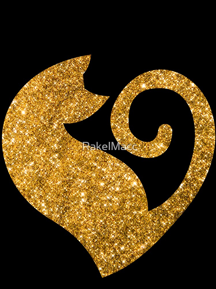 Glittery Gold Cat Love by RakelMacc