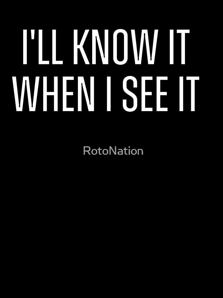 I'll Know It When I See It by RotoNation