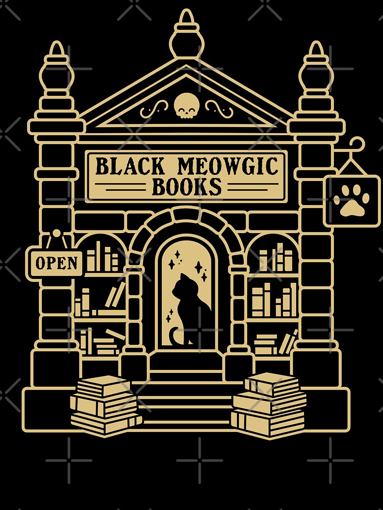 Black Meowgic Book - Moonlit Meowket by KawaiiKrypt