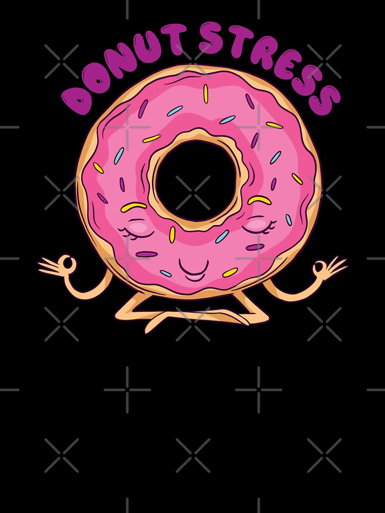 Donut Stress Pink Doughnut Yoga with Sprinkles by MadMando