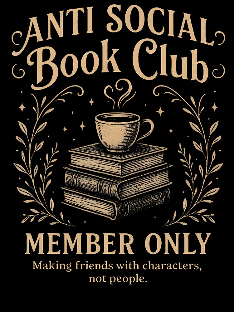 Anti Social Book Club Introvert Book Lover Literary by MariaEdna1