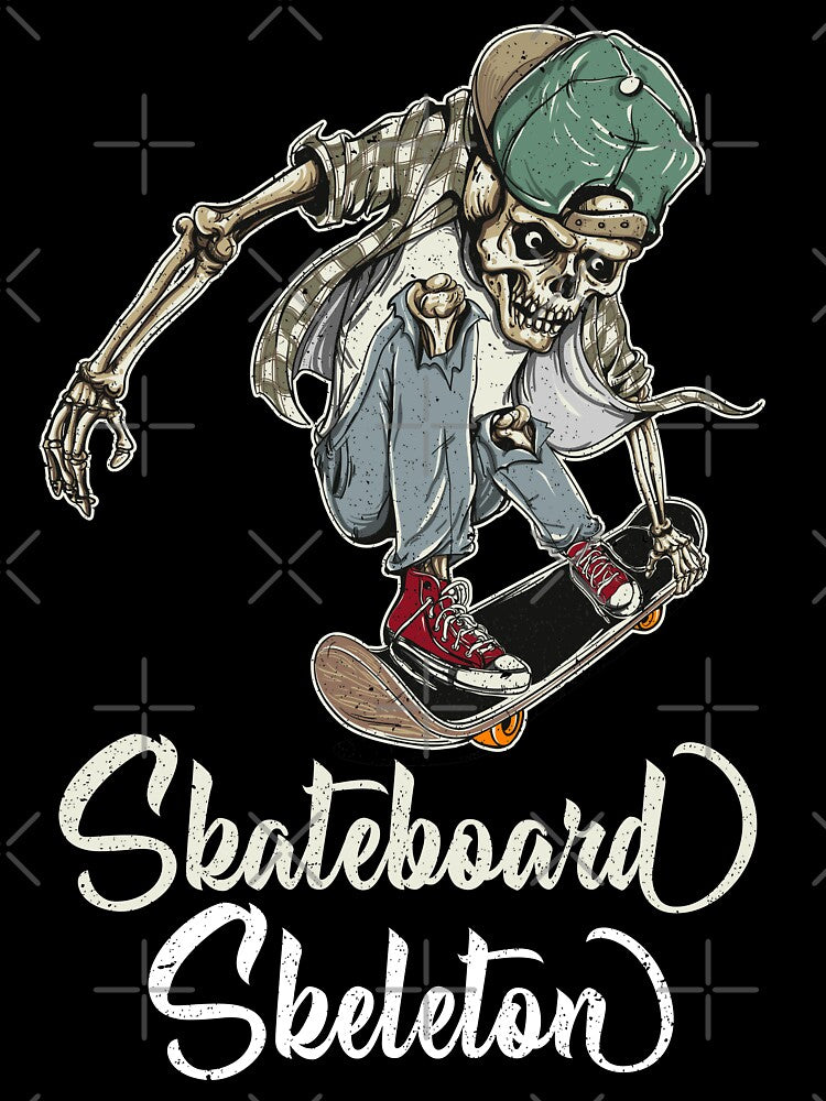 Skateboard Skeleton Classic T-Shirt, Forever Skate Style, Best Friend Shirt, Best Friend Gifts by Ristinga