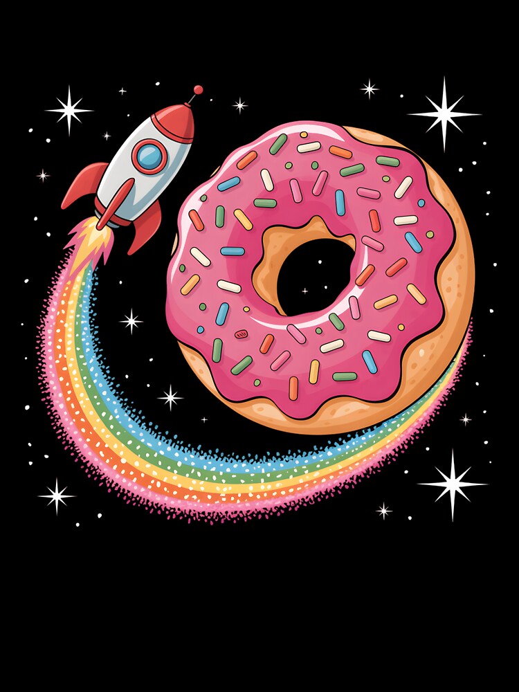Space Donut Day Rocket Rainbow Planet Galaxy Kids Boys Girls by clothesy7