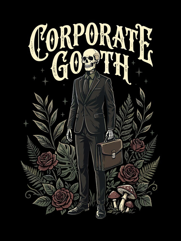 Corporate Goth Skeleton Botanical Office Worker by ElaineZPink