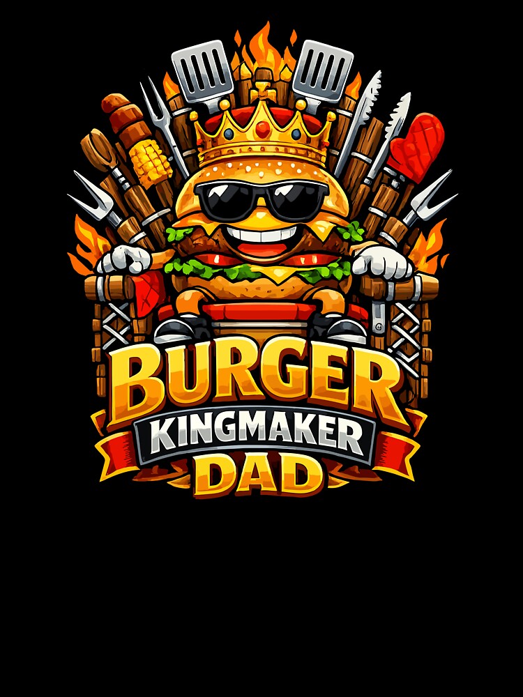 Burger Kingmaker Dad - Funny BBQ Grill King by Mikoff04-arts