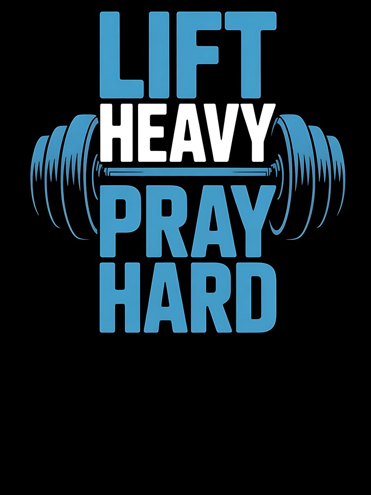 Lift Heavy Pray Hard - Perfect gift for faith-driven gym lovers, weightlifters, and spiritual warriors who train with purpose. by ZyziowskyArt