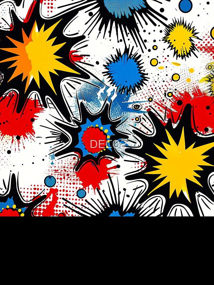 Pop Culture Comic Art Colorful Cartoon Abstract Designs by DEC02