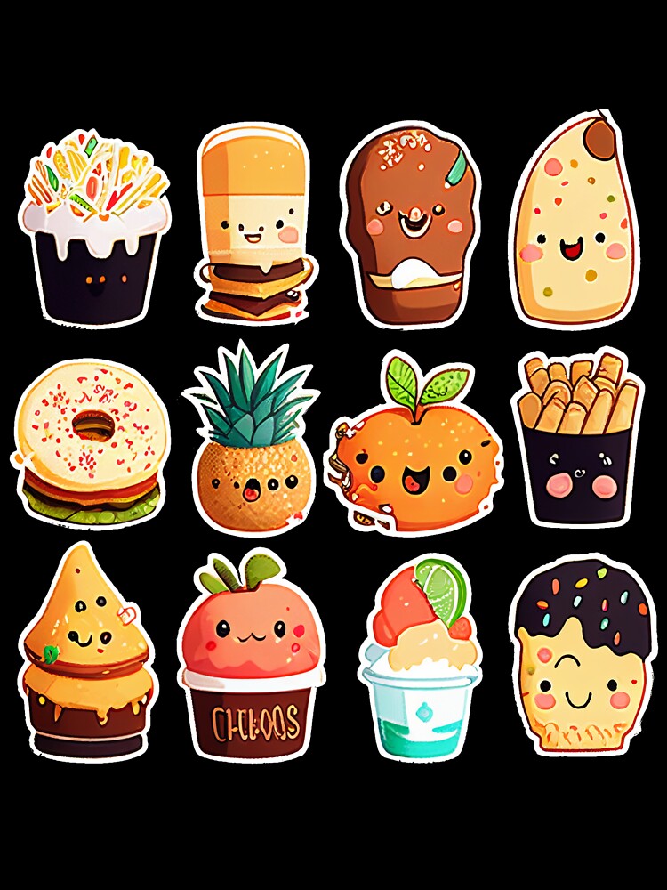 #5 Cute happy food dessert sticker pack by KawaiiFoodArt