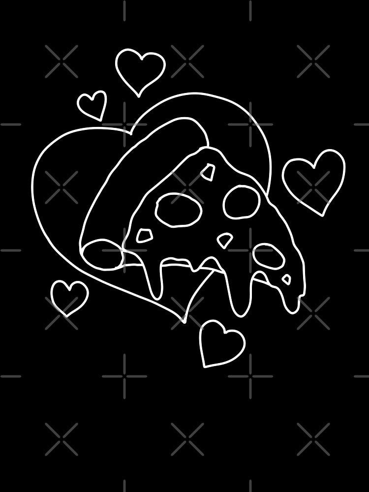 Black and White Pizza Love by Junasaji