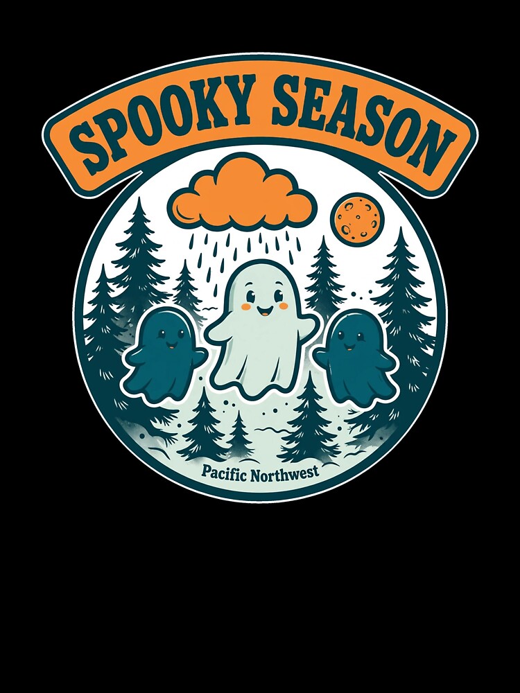 Spooky Season Pacific Northwest Ghosts Retro Halloween Shirt (Dark) by TheDaddyDude