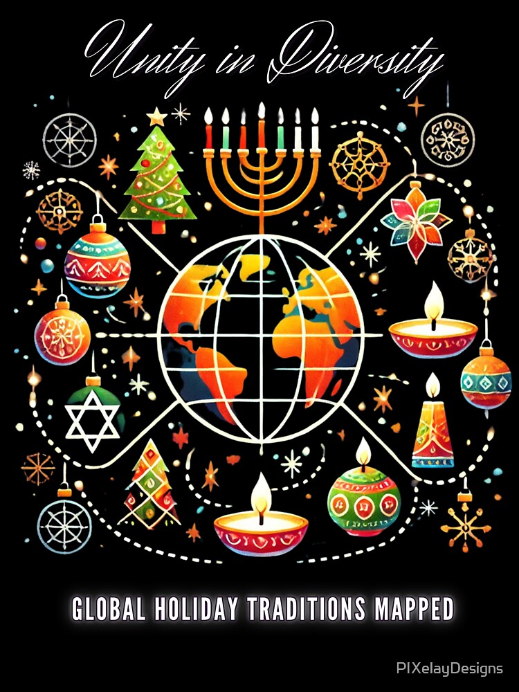 Unity in Diversity: Global Holiday Traditions Mapped by PIXelayDesigns
