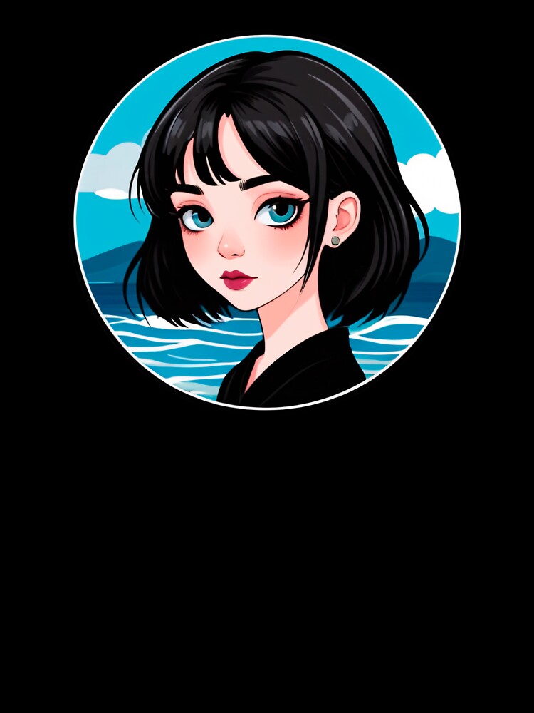 Black Hair Summer Goth Girl at the Ocean by MadnessEnvelope