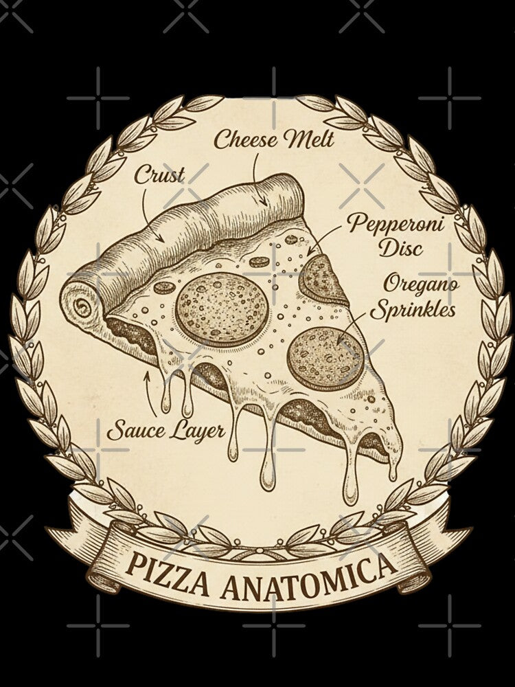 Pizza Anatomica — Vintage Scientific Diagram by magiquecreations