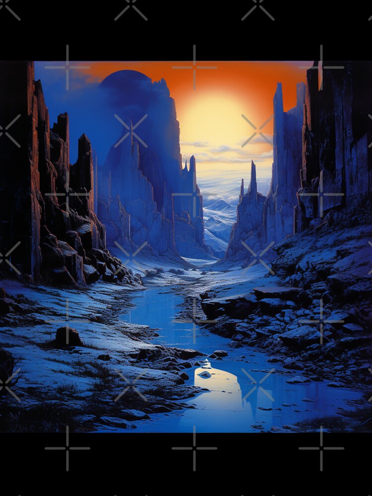 Fantasy Landscape - Blue and Orange Canyon by Fantasy Masterpiece