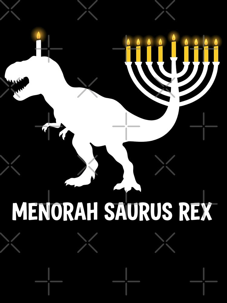 Hanukkah Menorasaurus, Trex Jewish dinosaur shirt Essential T-Shirt by fine line