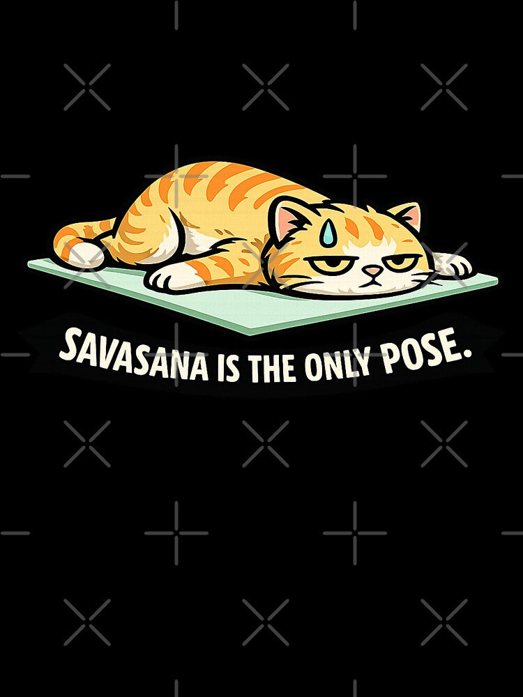 Funny Yoga Cat Savasana Sticker Yoga Gift by Gentlestate