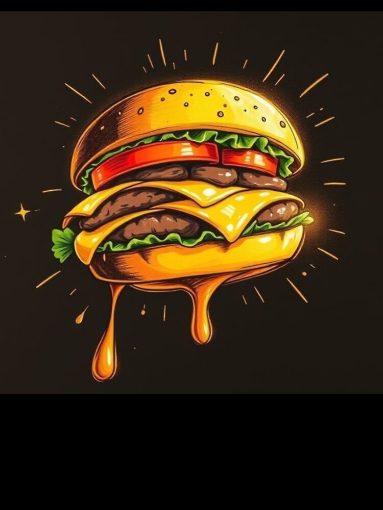 Tasty Burger  Cartoon Style Artwork by NivyasArtistry