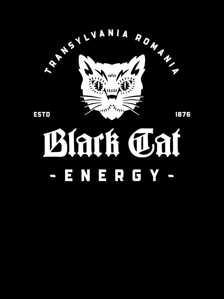 Black Cat Energy-black anime cat by RMPtees11