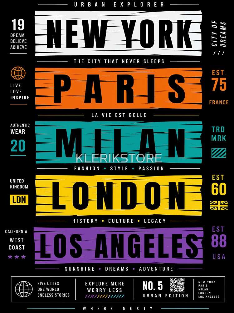New York City Paris Milan London Los Angeles Street Wear Urban Style by KLERIKSTORE
