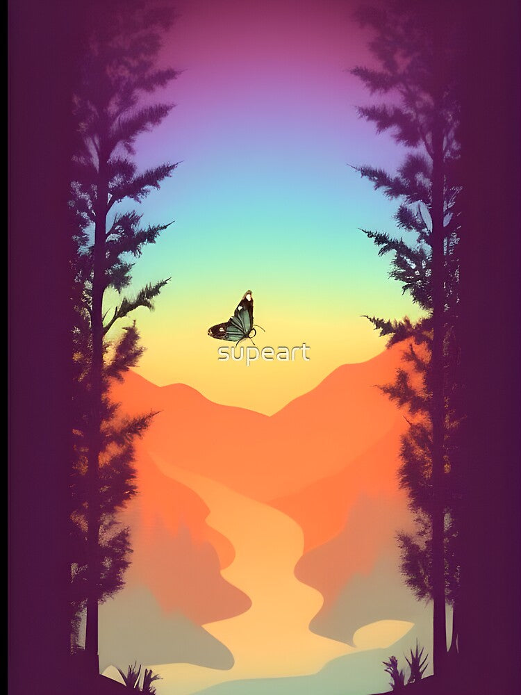 Discover the Charm and Elegance of Our Minimalist Butterfly Art Print Collection by supeart