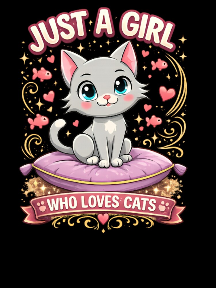 Just A Girl Who Loves Cats – Cute Kawaii Cat Lover Gift Design by CatLovers Studio