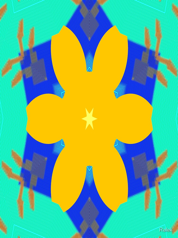 Vibrant music abstract geometric minimalist guitar exotic summer blue - sunny gift for guitarists musicians and minimalist music and guitar lover by Ralek