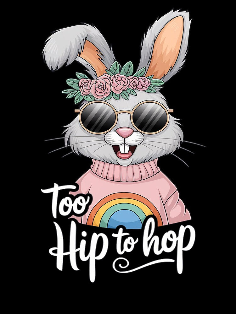 Cool Boho Hip Bunny Spring Floral Pastel Rainbow Chic Easter by LanNasishop