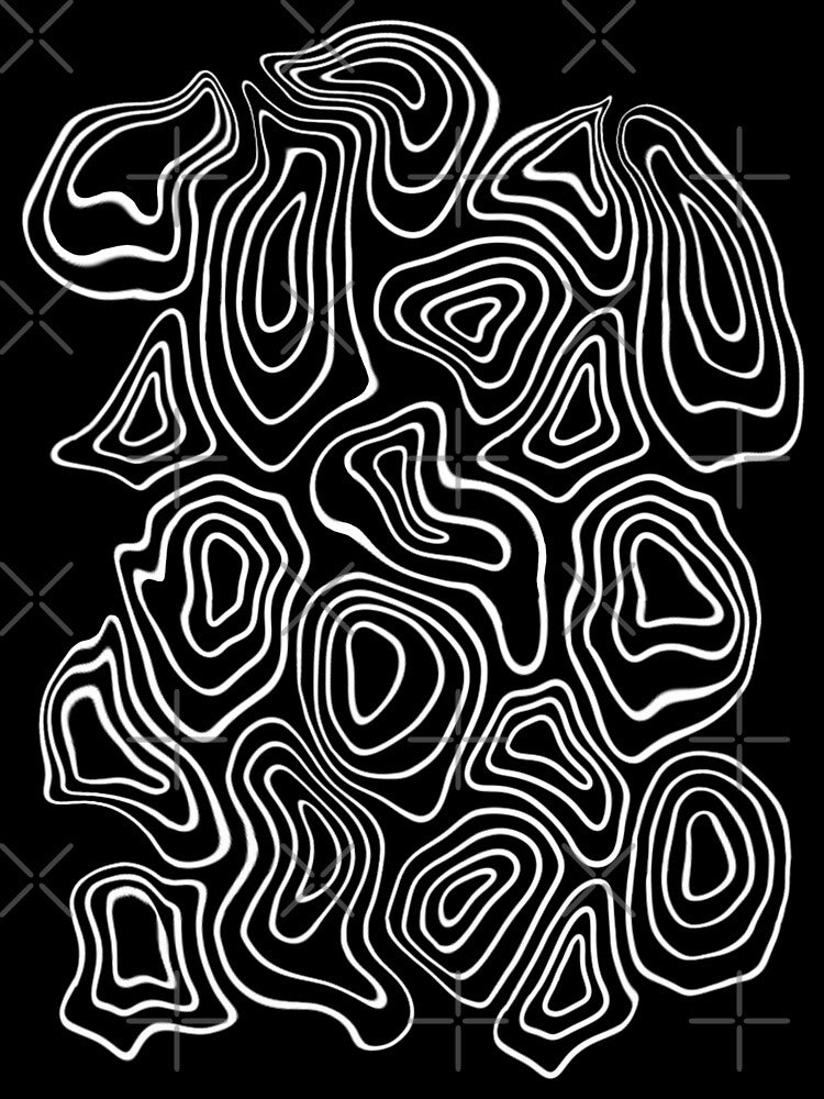 Black and White Minimalist Geode Drawing by velvetearth
