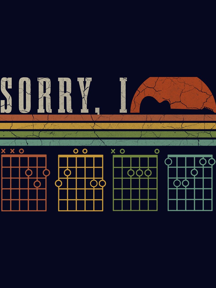 Sorry I-Dgaf Hidden Message Guitar Chords Sarcastic Quote For Guitar Players Sticker by avcibanaay