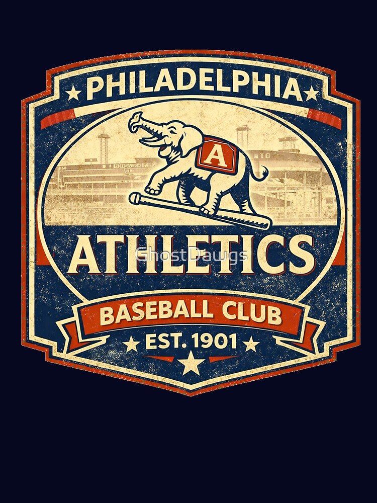 Defunct - Philadelphia Athletics Vintage Elephant Baseball Club 1901 Retro Badge Shirt by GhostDawgs