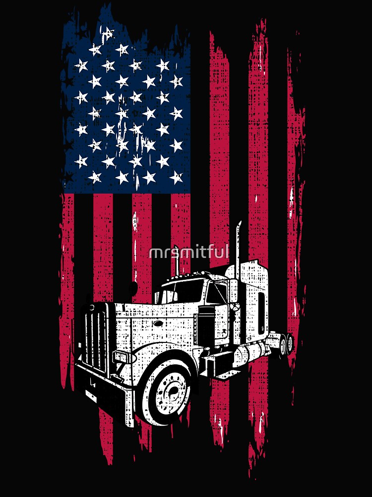 Patriotic USA American Trucker Truck Driver Shirt by mrsmitful