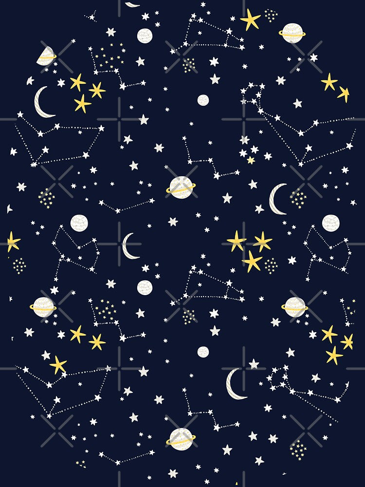 Galaxy - cosmos, moon and stars. Astronomy pattern. Cute cartoon universe design. by kostolom3000
