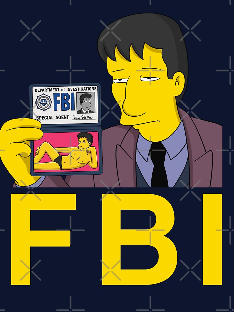 Fox Mulder FBI Simpsons by rockbottomau
