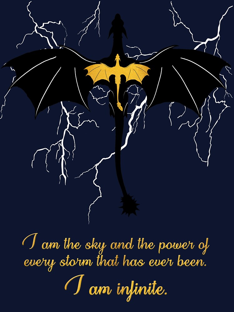 I Am Infinite - Fourth Wing, Tairn and Andarna, Lightning, gold, white lightning by Nici03