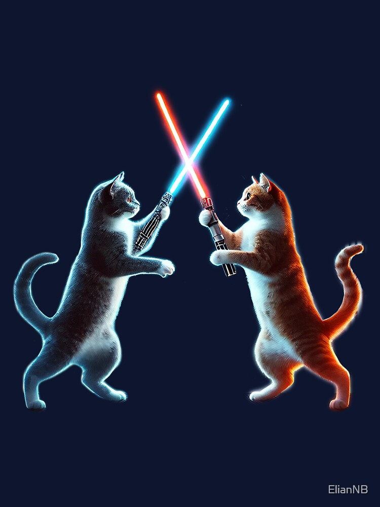 Cats with lightsabers by ElianNB