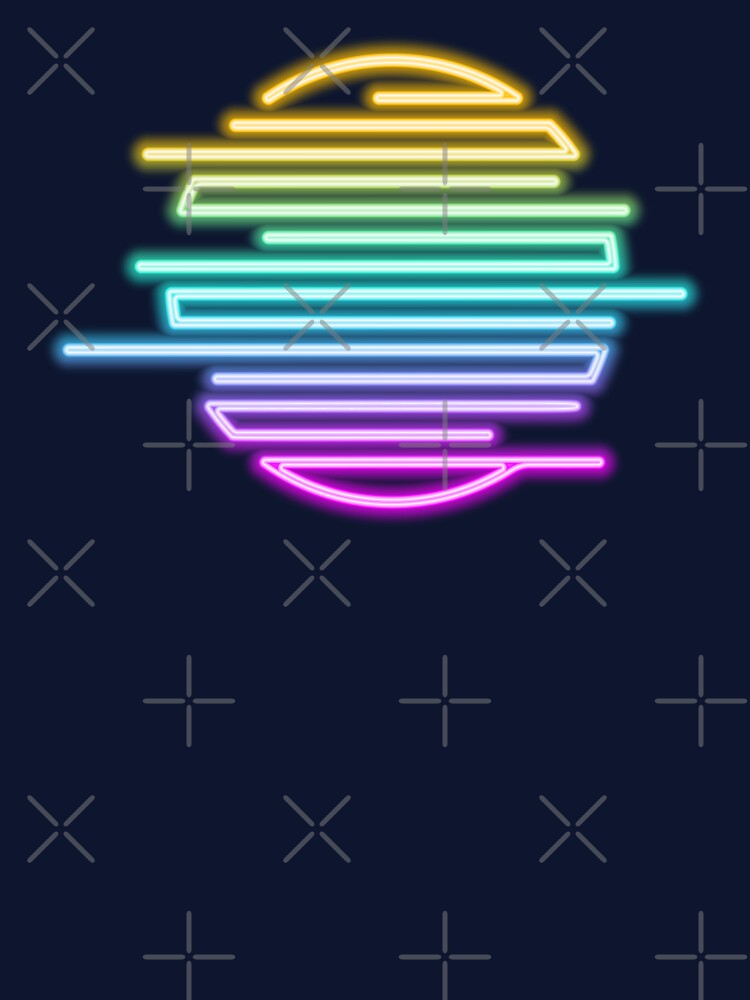Colorful geometric neon sun by AnnArtshock
