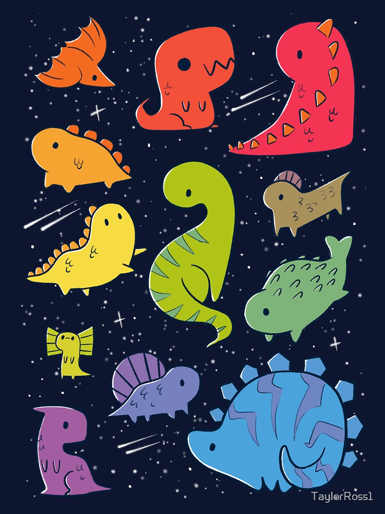 Tiny Rainbow Dinosaurs by TaylorRoss1