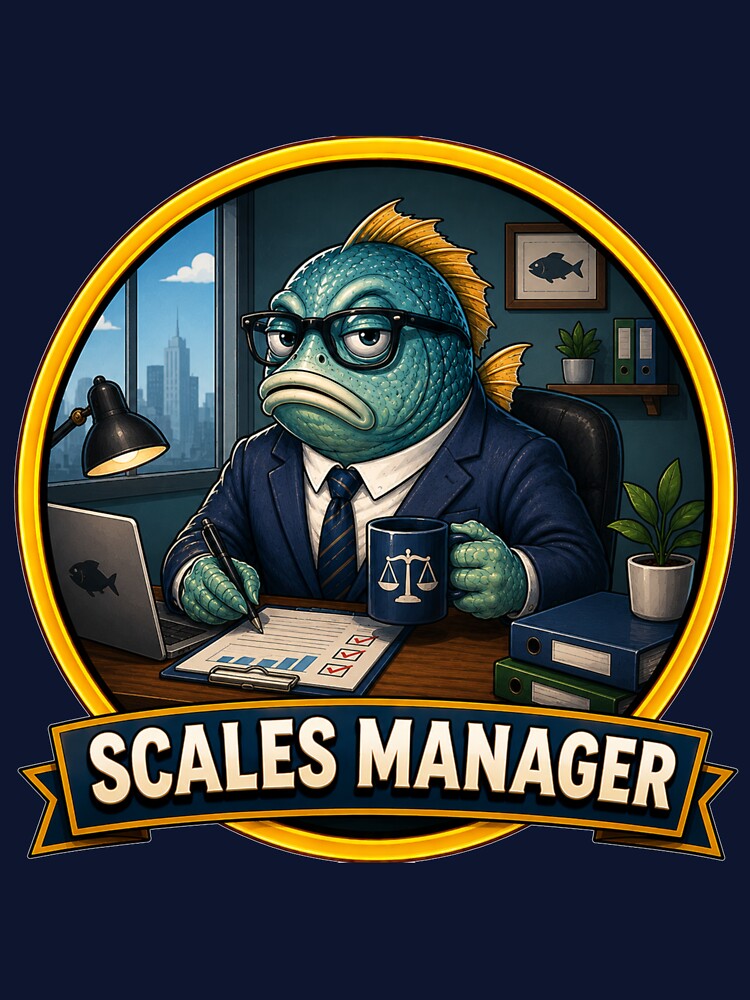 Scales Manager – Funny Office Fish Cartoon by Fa-Shirt01
